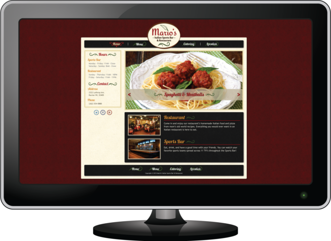 Home Page for Restaurant Website